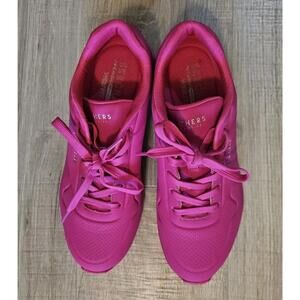 Skechers Uno - Nightshades Pink Memory Foam Sneakers Women 9 Wide 9D Shoes
